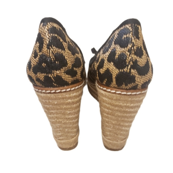 Tory Burch Jackie Leoparx Espadrille wedges sz 8.5 - Picture 6 of 9